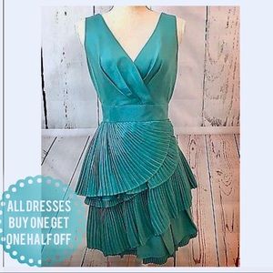Max and Cleo - Teal Ruffle Dress - 4 - Worn Once